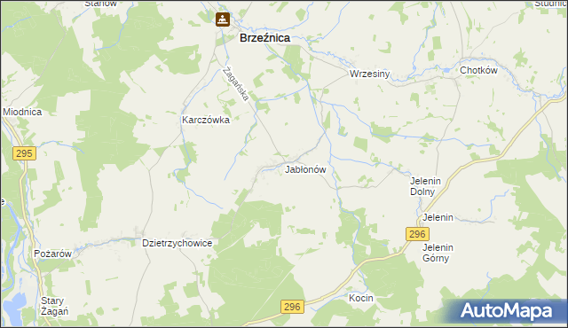 mapa Jabłonów gmina Brzeźnica, Jabłonów gmina Brzeźnica na mapie Targeo