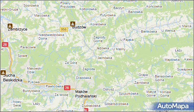 mapa Jachówka, Jachówka na mapie Targeo