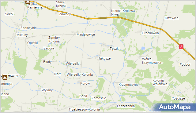 mapa Jakusze, Jakusze na mapie Targeo