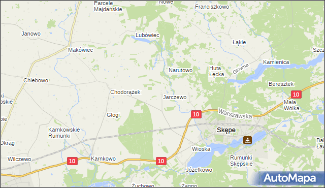 mapa Jarczewo, Jarczewo na mapie Targeo