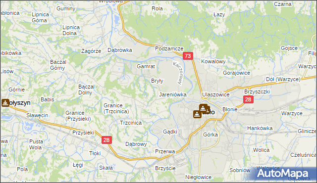 mapa Jareniówka, Jareniówka na mapie Targeo