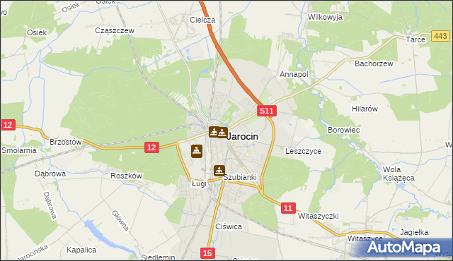 mapa Jarocin, Jarocin na mapie Targeo
