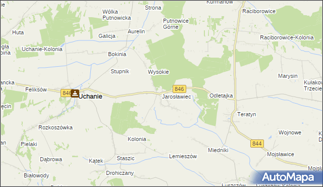 mapa Jarosławiec gmina Uchanie, Jarosławiec gmina Uchanie na mapie Targeo