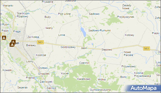 mapa Jasin gmina Rypin, Jasin gmina Rypin na mapie Targeo