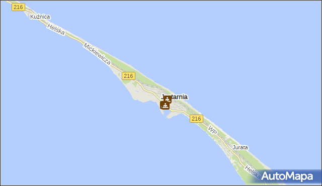 mapa Jastarnia, Jastarnia na mapie Targeo