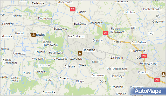 mapa Jedlicze, Jedlicze na mapie Targeo