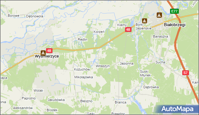 mapa Jeruzal gmina Wyśmierzyce, Jeruzal gmina Wyśmierzyce na mapie Targeo