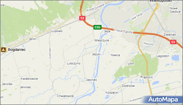 mapa Jeżyki, Jeżyki na mapie Targeo