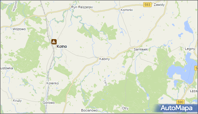 mapa Kabiny, Kabiny na mapie Targeo