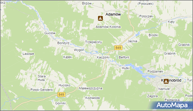 mapa Kaczórki, Kaczórki na mapie Targeo