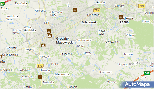 mapa Kady, Kady na mapie Targeo