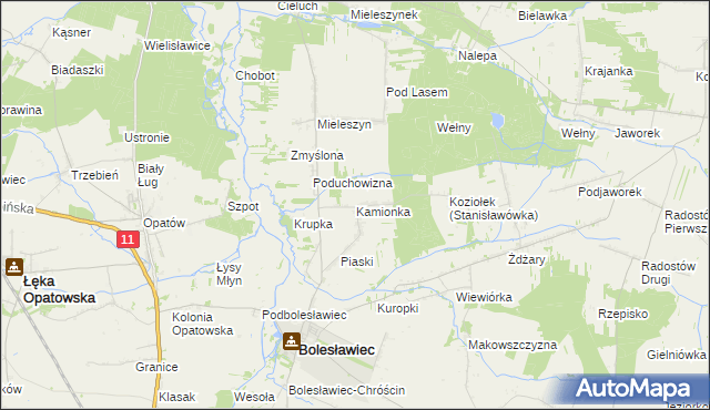 mapa Kamionka gmina Bolesławiec, Kamionka gmina Bolesławiec na mapie Targeo
