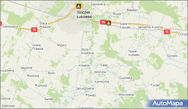 mapa Kapice gmina Stoczek Łukowski, Kapice gmina Stoczek Łukowski na mapie Targeo