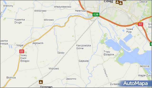 mapa Karczowiska Górne, Karczowiska Górne na mapie Targeo
