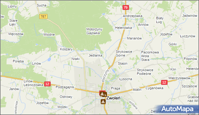 mapa Karczówka gmina Zwoleń, Karczówka gmina Zwoleń na mapie Targeo