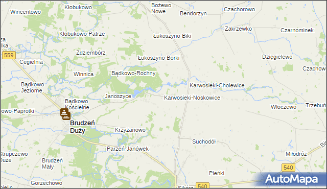 mapa Karwosieki-Noskowice, Karwosieki-Noskowice na mapie Targeo