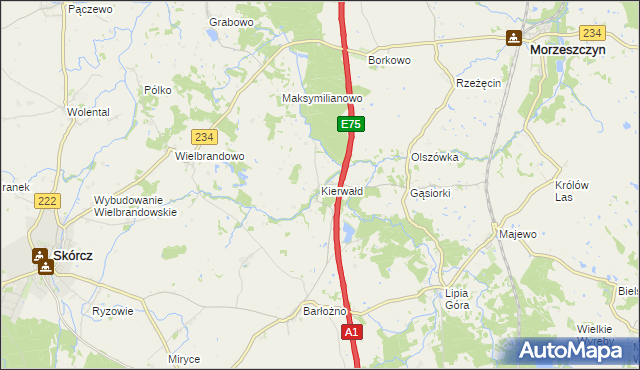 mapa Kierwałd, Kierwałd na mapie Targeo