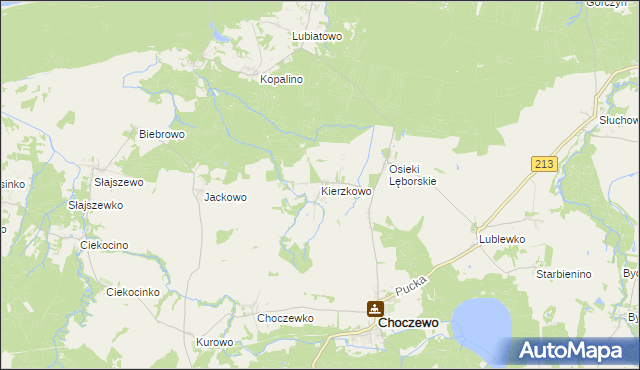 mapa Kierzkowo gmina Choczewo, Kierzkowo gmina Choczewo na mapie Targeo
