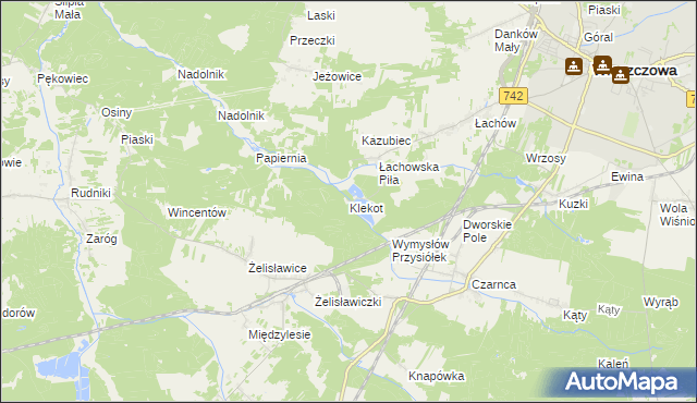 mapa Klekot, Klekot na mapie Targeo