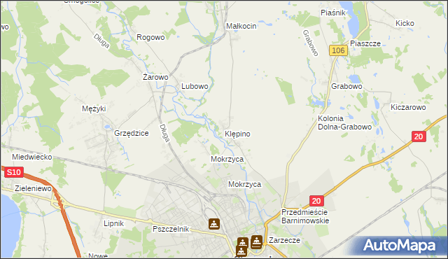 mapa Klępino, Klępino na mapie Targeo