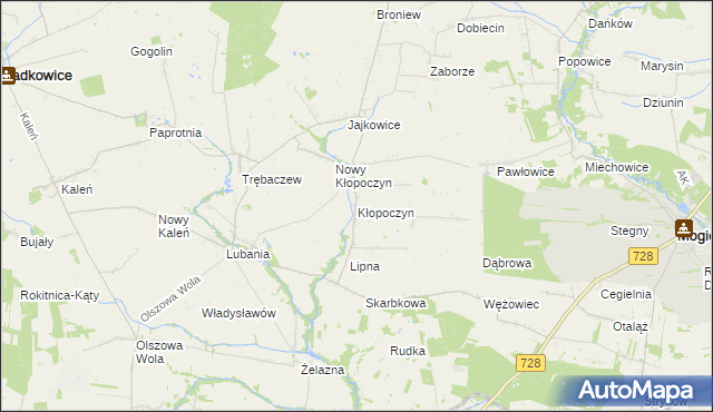 mapa Kłopoczyn, Kłopoczyn na mapie Targeo
