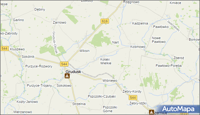 mapa Kołaki Wielkie, Kołaki Wielkie na mapie Targeo