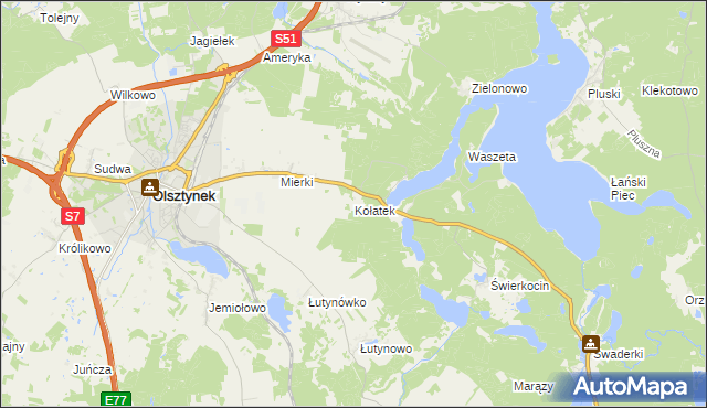 mapa Kołatek, Kołatek na mapie Targeo