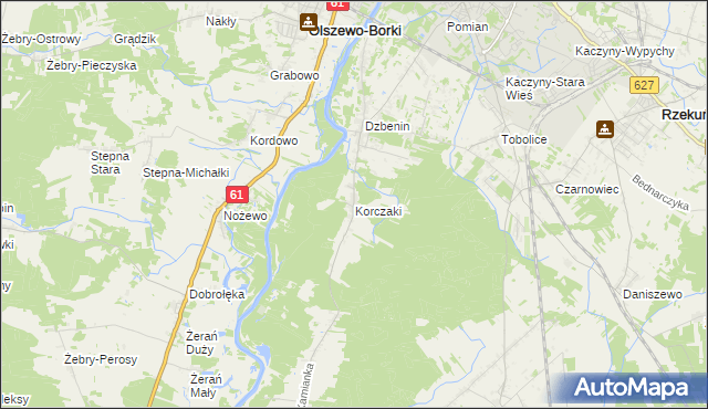 mapa Korczaki, Korczaki na mapie Targeo