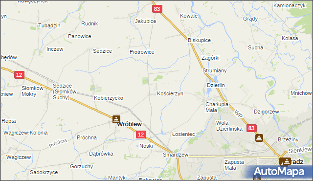mapa Kościerzyn, Kościerzyn na mapie Targeo