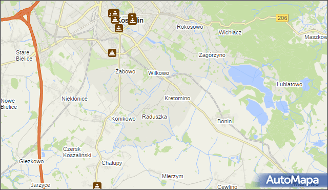 mapa Kretomino, Kretomino na mapie Targeo