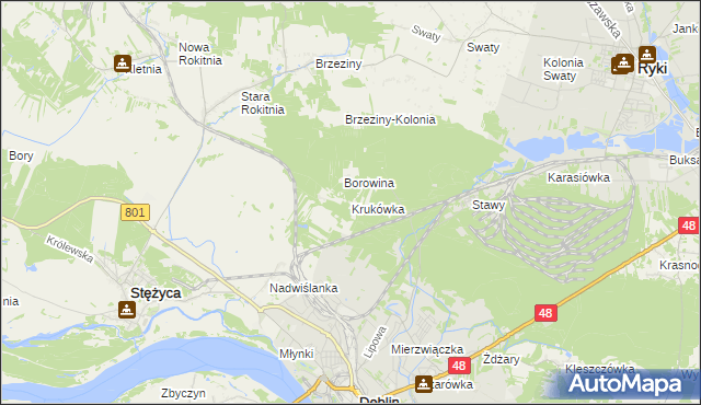 mapa Krukówka gmina Stężyca, Krukówka gmina Stężyca na mapie Targeo