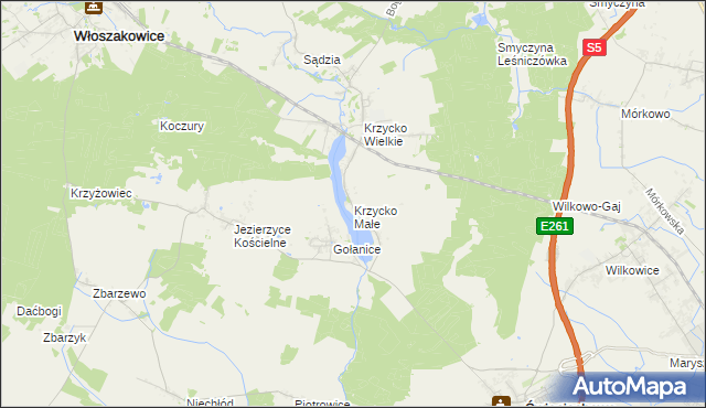 mapa Krzycko Małe, Krzycko Małe na mapie Targeo