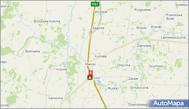 mapa Kumiała, Kumiała na mapie Targeo