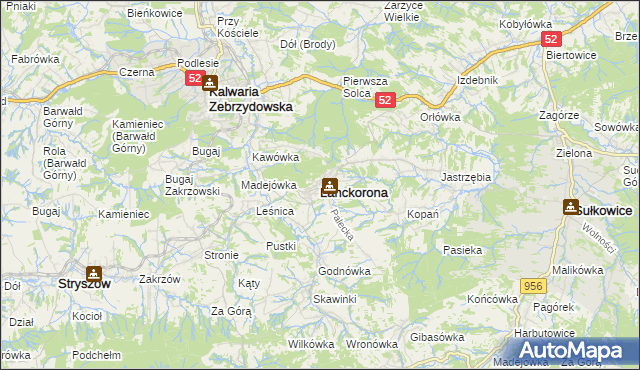 mapa Lanckorona, Lanckorona na mapie Targeo