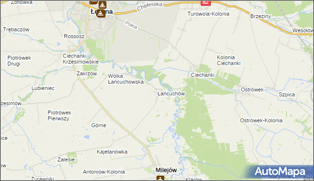 mapa Łańcuchów, Łańcuchów na mapie Targeo