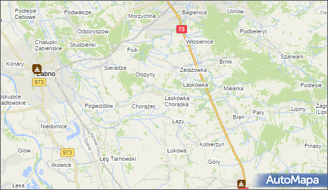 mapa Laskówka Chorąska, Laskówka Chorąska na mapie Targeo