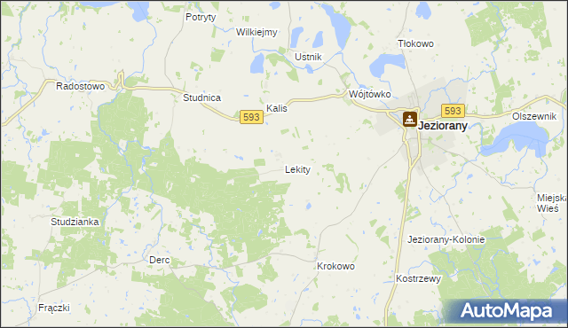 mapa Lekity, Lekity na mapie Targeo