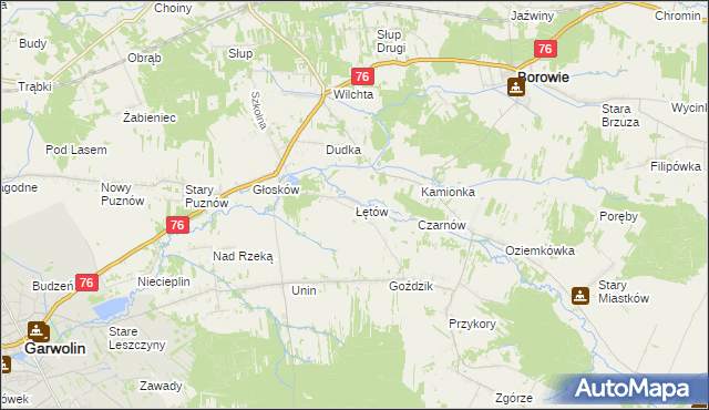 mapa Łętów, Łętów na mapie Targeo