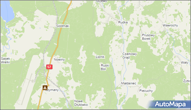 mapa Lipnik gmina Szczytno, Lipnik gmina Szczytno na mapie Targeo