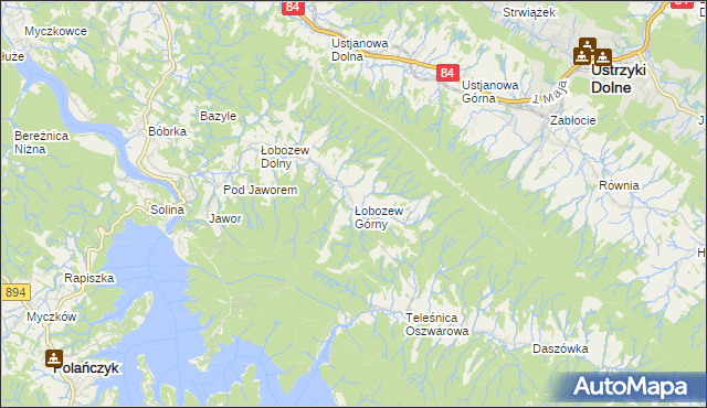 mapa Łobozew Górny, Łobozew Górny na mapie Targeo