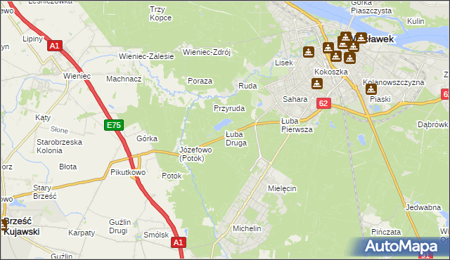 mapa Łuba Druga, Łuba Druga na mapie Targeo