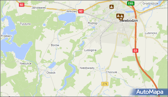 mapa Lubogóra, Lubogóra na mapie Targeo