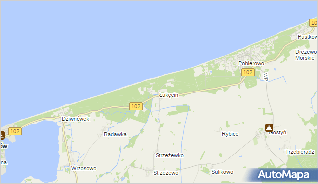 mapa Łukęcin, Łukęcin na mapie Targeo