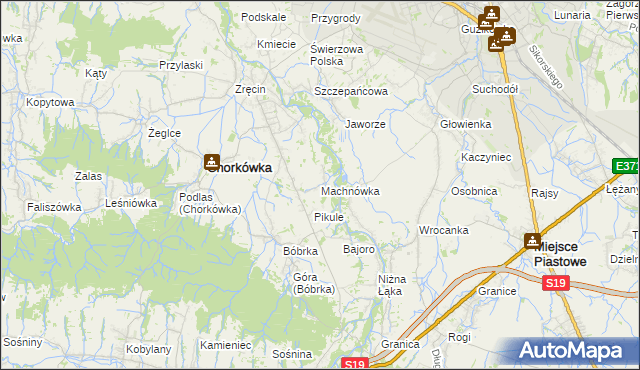 mapa Machnówka, Machnówka na mapie Targeo