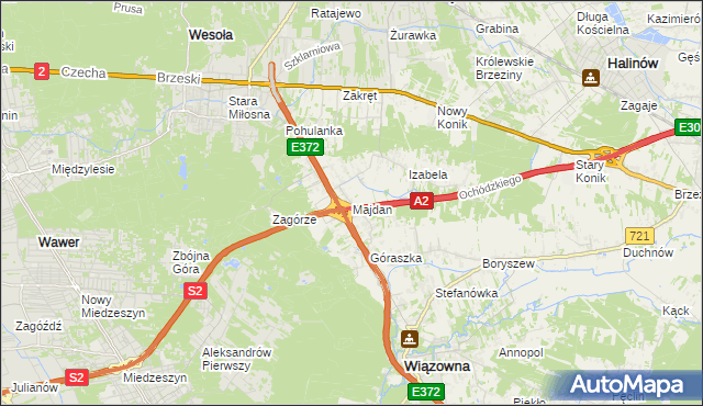 mapa Majdan gmina Wiązowna, Majdan gmina Wiązowna na mapie Targeo