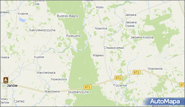 mapa Majewo gmina Sidra, Majewo gmina Sidra na mapie Targeo