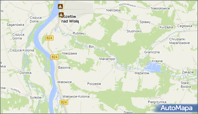 mapa Mariampol gmina Józefów nad Wisłą, Mariampol gmina Józefów nad Wisłą na mapie Targeo