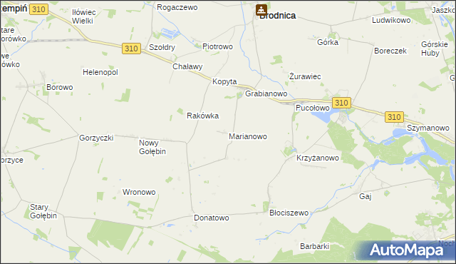 mapa Marianowo gmina Śrem, Marianowo gmina Śrem na mapie Targeo