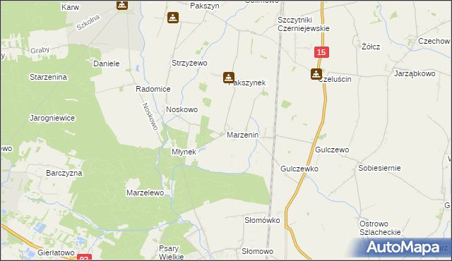 mapa Marzenin gmina Września, Marzenin gmina Września na mapie Targeo