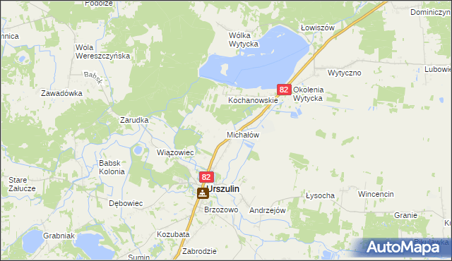 mapa Michałów gmina Urszulin, Michałów gmina Urszulin na mapie Targeo